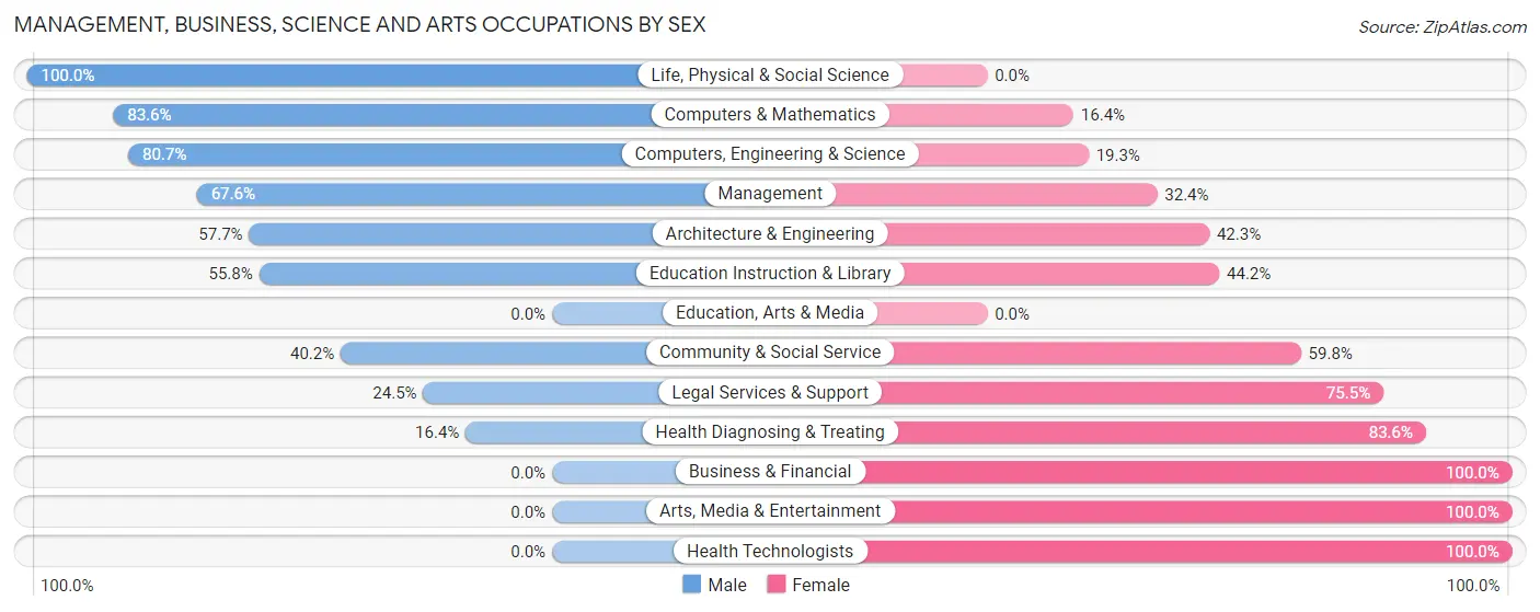 Management, Business, Science and Arts Occupations by Sex in Brinckerhoff