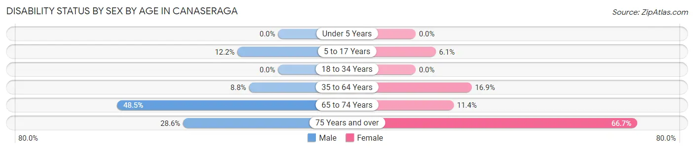 Disability Status by Sex by Age in Canaseraga