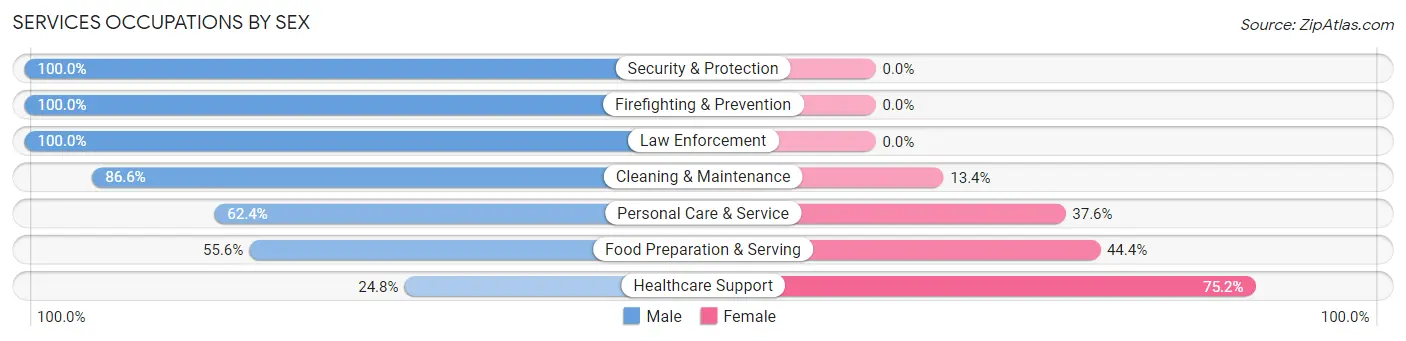 Services Occupations by Sex in Canastota