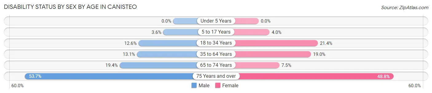 Disability Status by Sex by Age in Canisteo