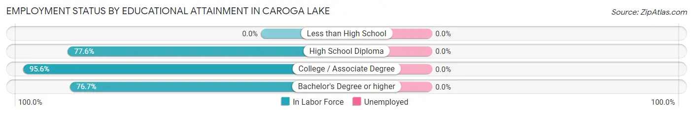 Employment Status by Educational Attainment in Caroga Lake