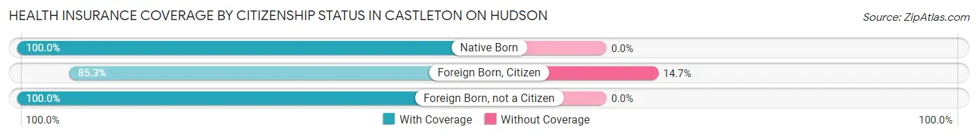 Health Insurance Coverage by Citizenship Status in Castleton On Hudson