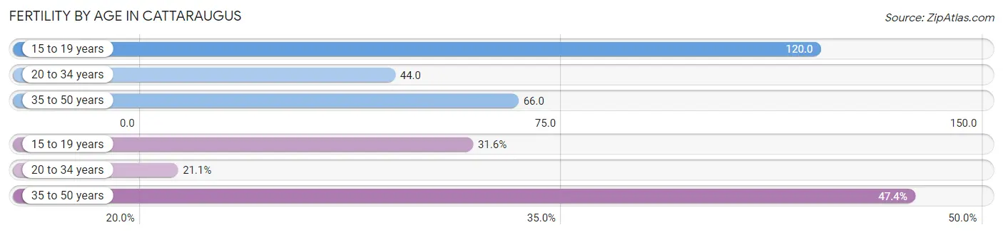 Female Fertility by Age in Cattaraugus