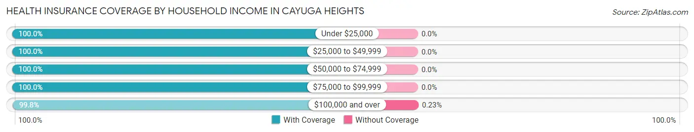 Health Insurance Coverage by Household Income in Cayuga Heights