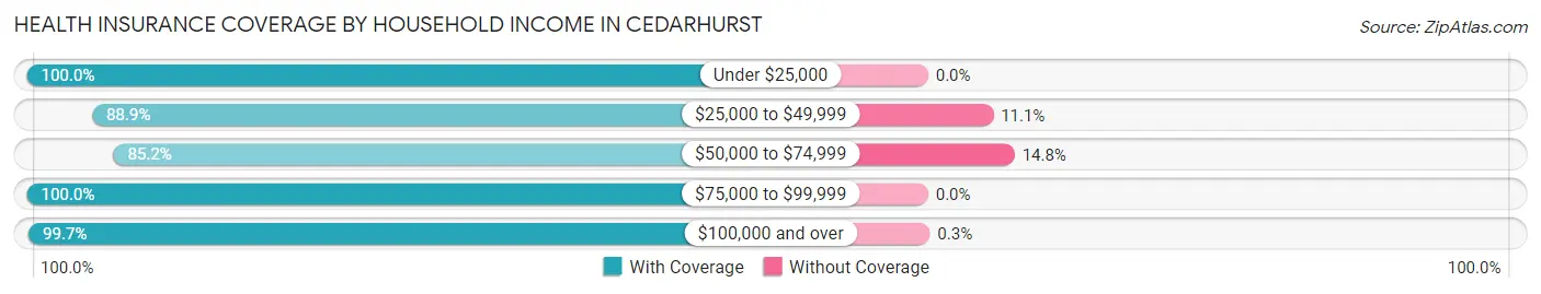 Health Insurance Coverage by Household Income in Cedarhurst