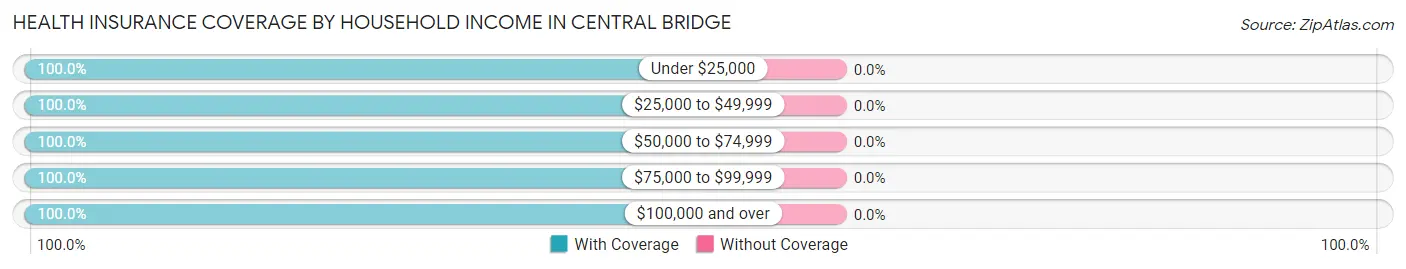 Health Insurance Coverage by Household Income in Central Bridge