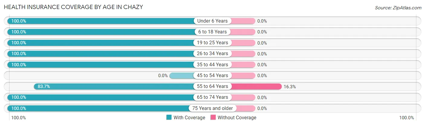 Health Insurance Coverage by Age in Chazy