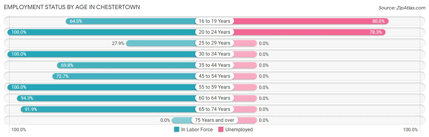 Employment Status by Age in Chestertown