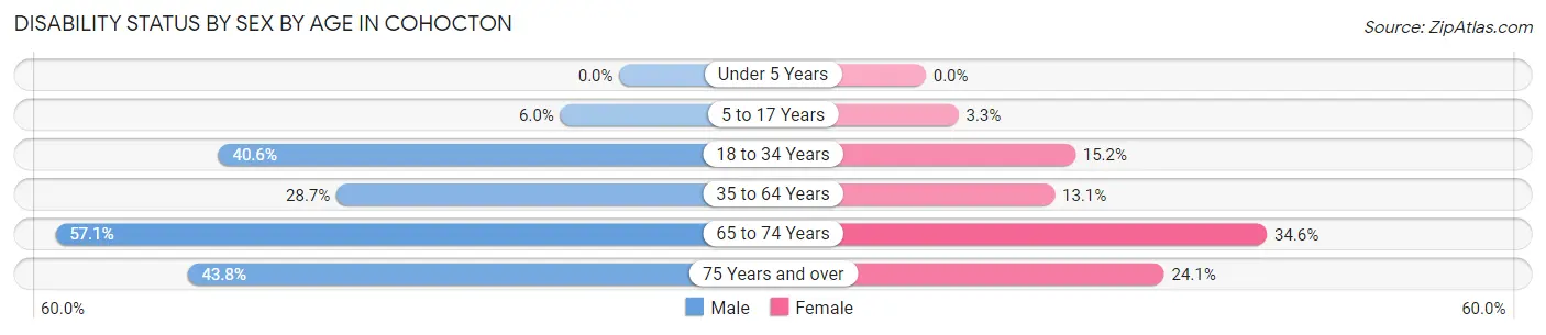 Disability Status by Sex by Age in Cohocton