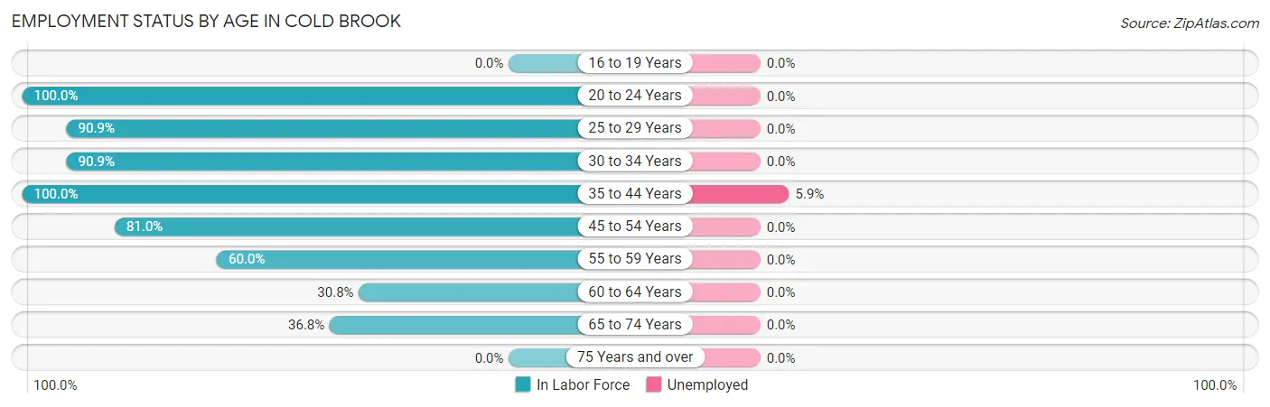 Employment Status by Age in Cold Brook