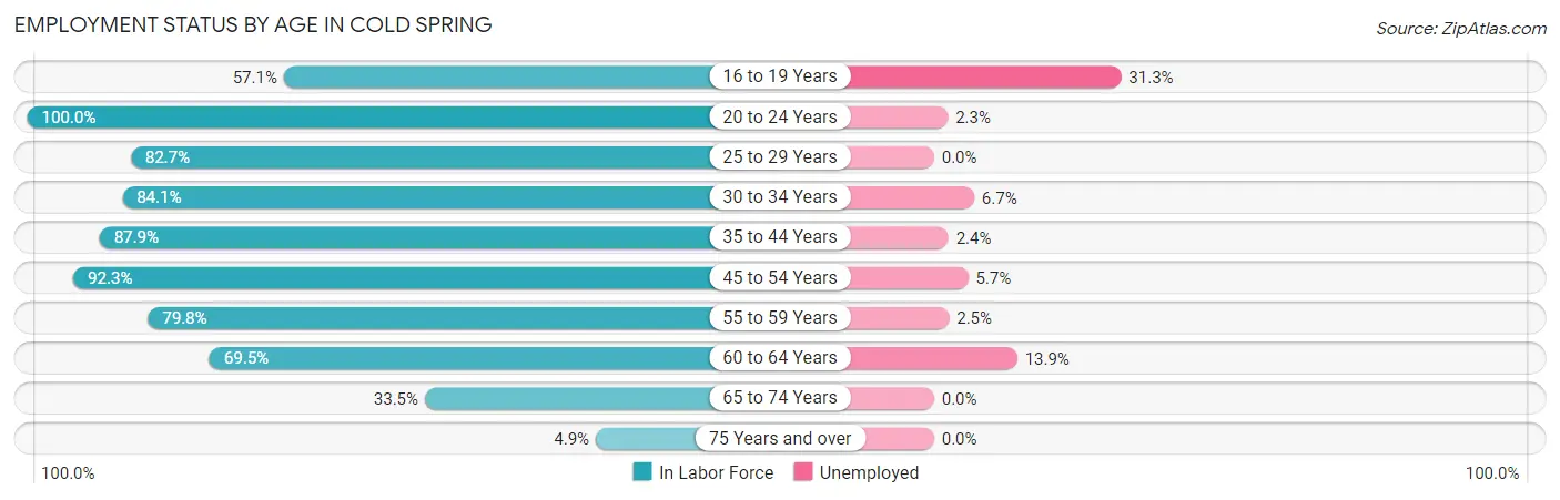 Employment Status by Age in Cold Spring