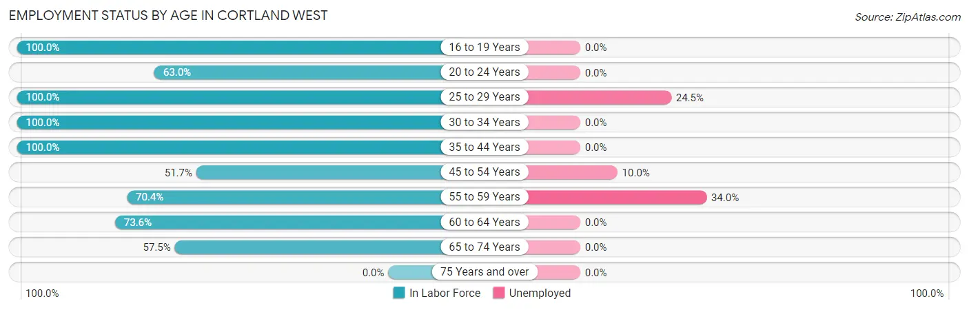 Employment Status by Age in Cortland West