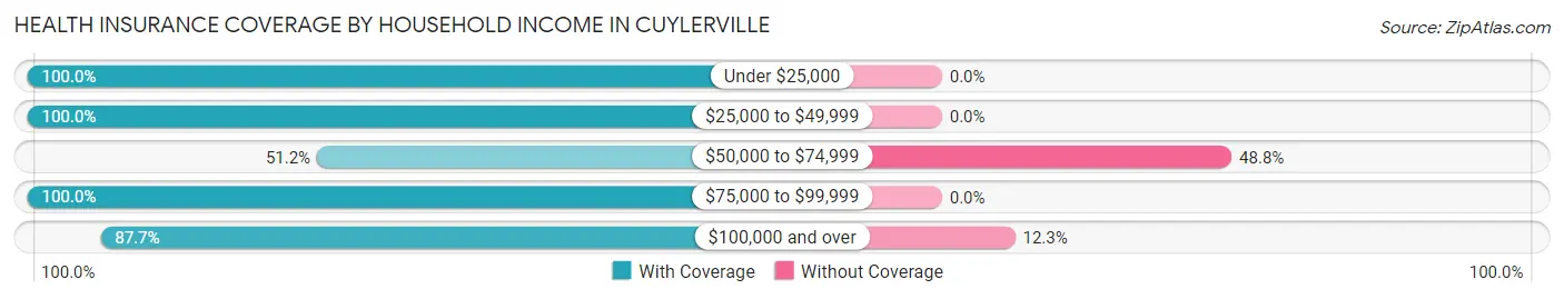 Health Insurance Coverage by Household Income in Cuylerville