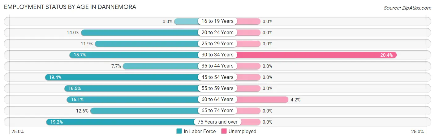 Employment Status by Age in Dannemora