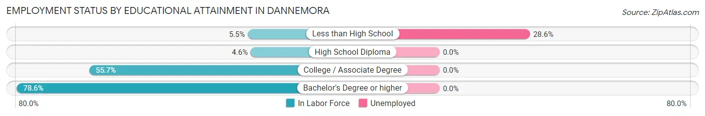 Employment Status by Educational Attainment in Dannemora