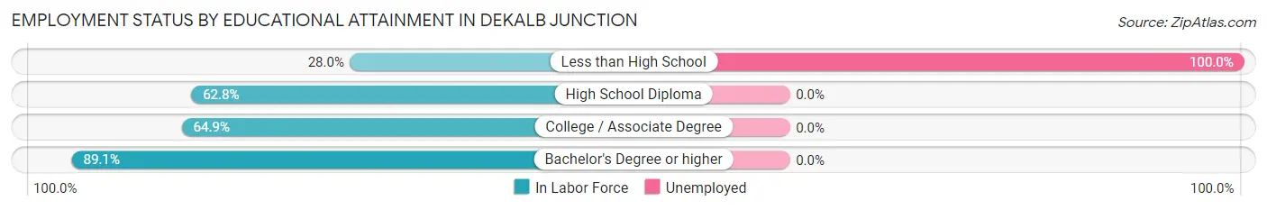 Employment Status by Educational Attainment in DeKalb Junction