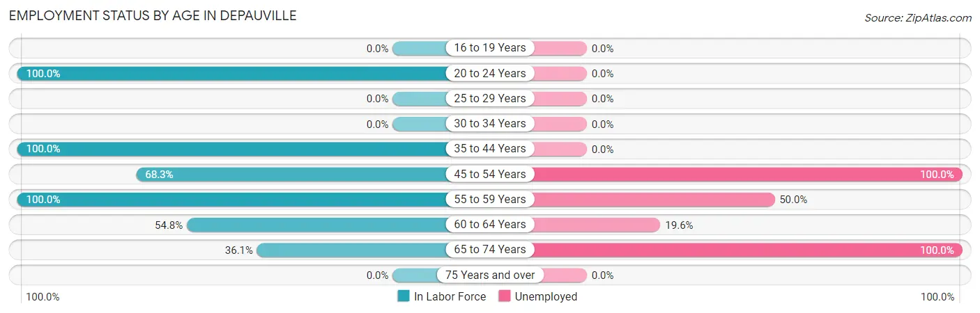 Employment Status by Age in Depauville
