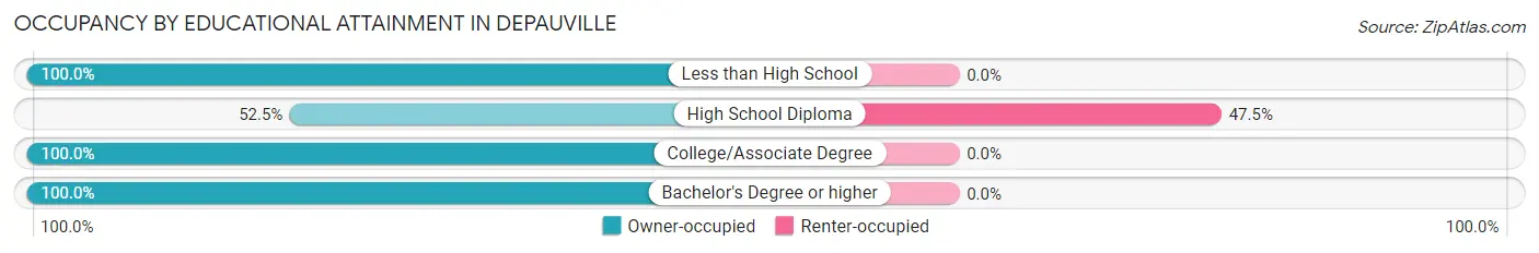 Occupancy by Educational Attainment in Depauville