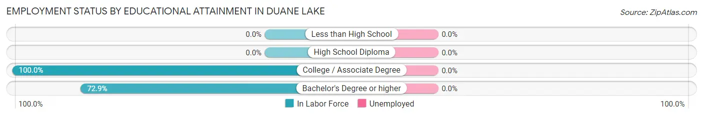 Employment Status by Educational Attainment in Duane Lake