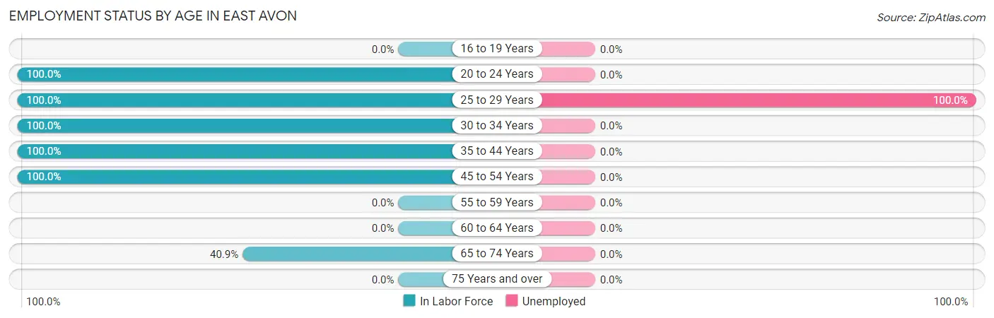 Employment Status by Age in East Avon