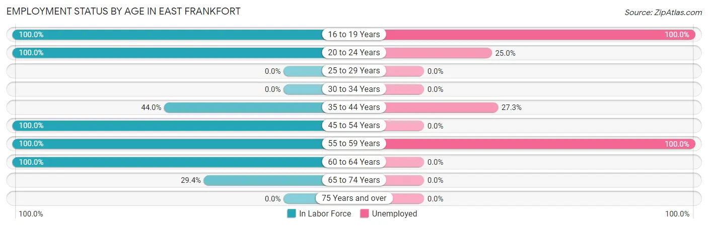 Employment Status by Age in East Frankfort