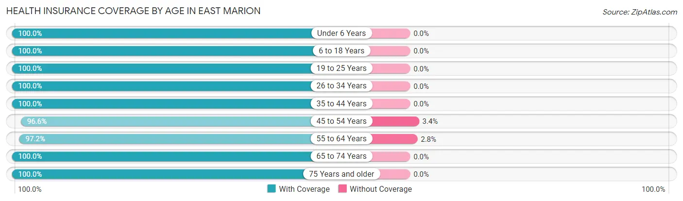 Health Insurance Coverage by Age in East Marion