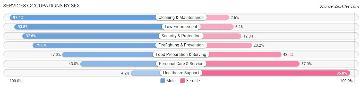 Services Occupations by Sex in East Massapequa