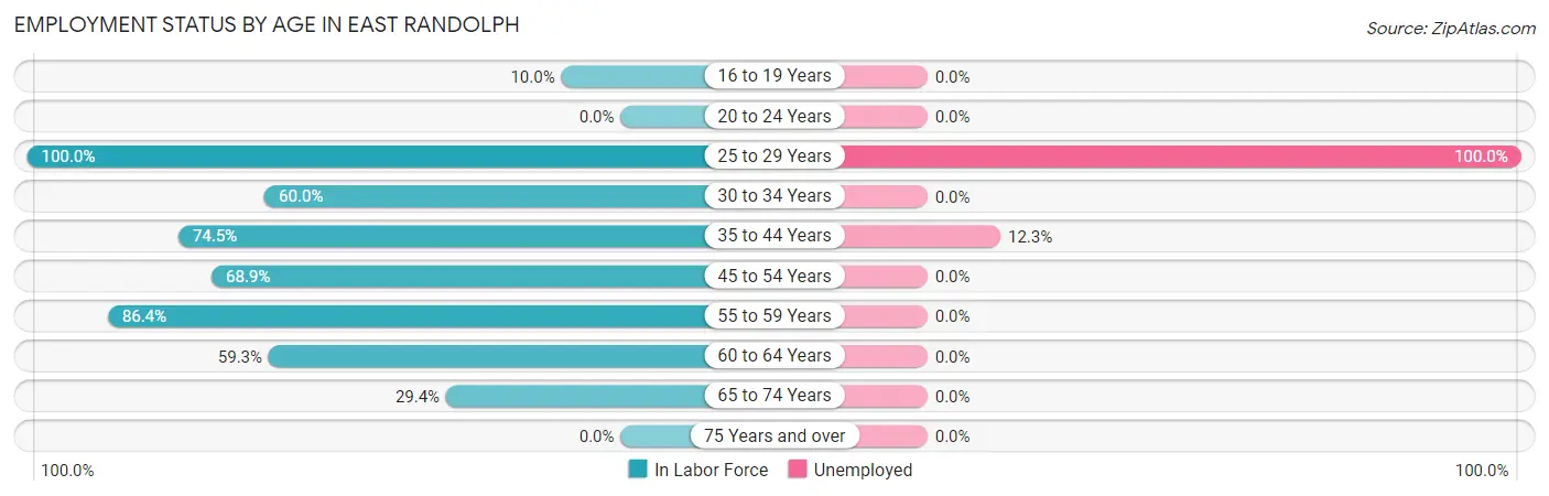 Employment Status by Age in East Randolph