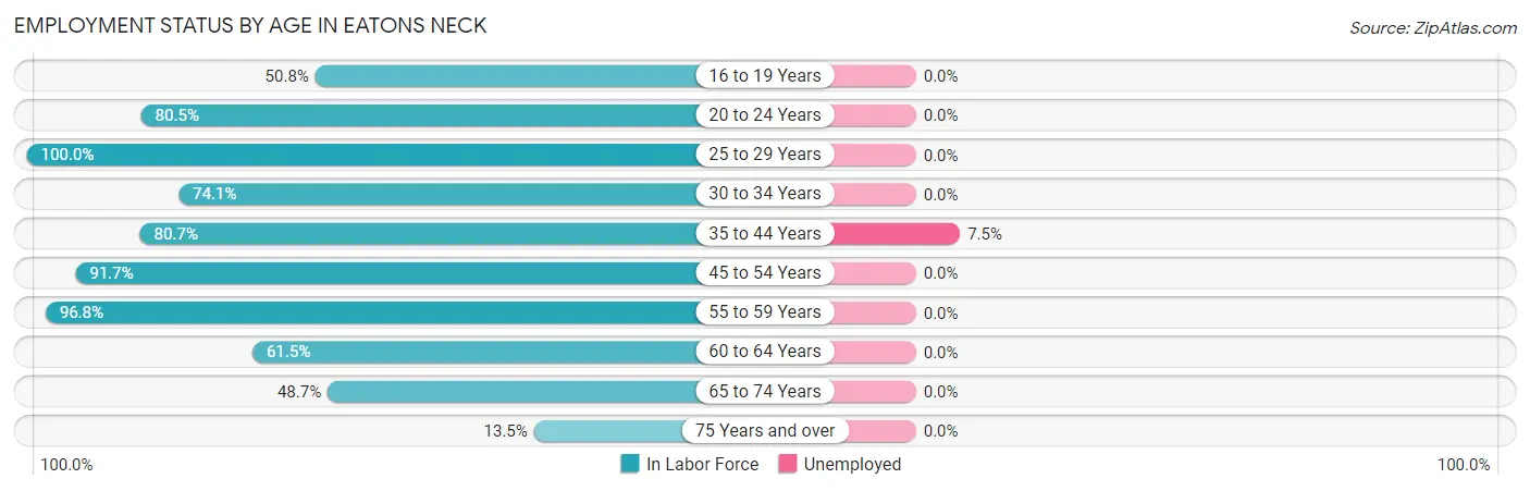 Employment Status by Age in Eatons Neck