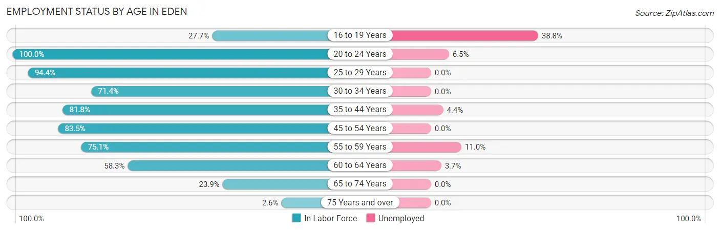 Employment Status by Age in Eden