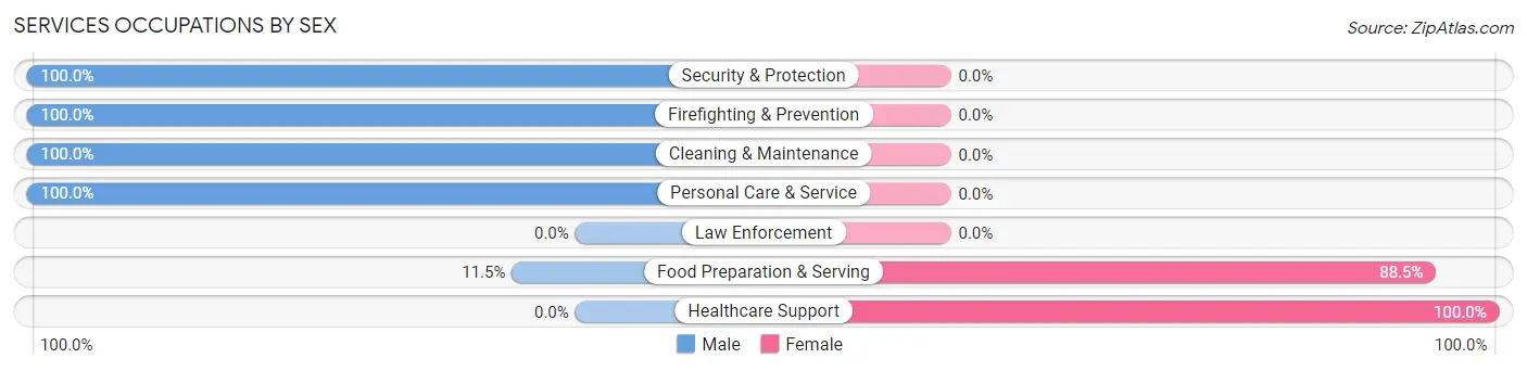 Services Occupations by Sex in Edmeston