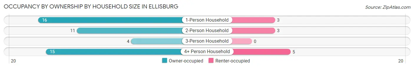 Occupancy by Ownership by Household Size in Ellisburg