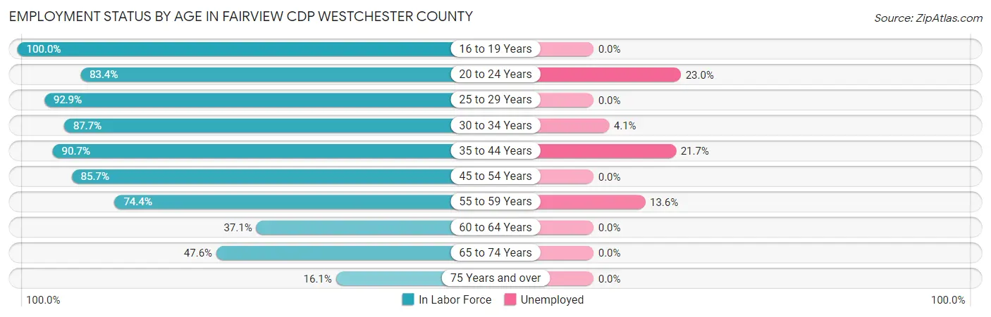 Employment Status by Age in Fairview CDP Westchester County