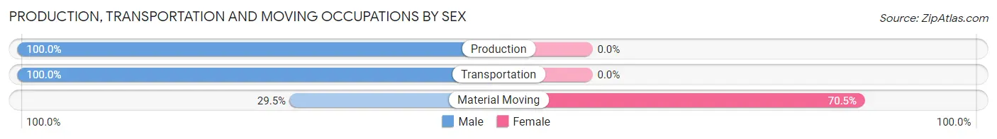 Production, Transportation and Moving Occupations by Sex in Flanders