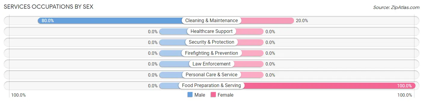 Services Occupations by Sex in Fleischmanns