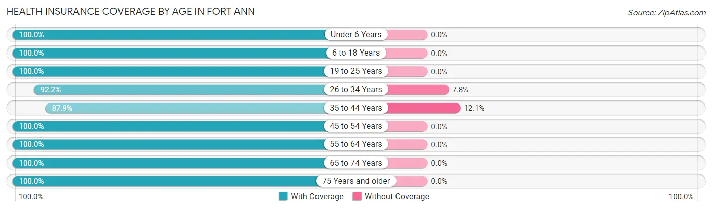 Health Insurance Coverage by Age in Fort Ann