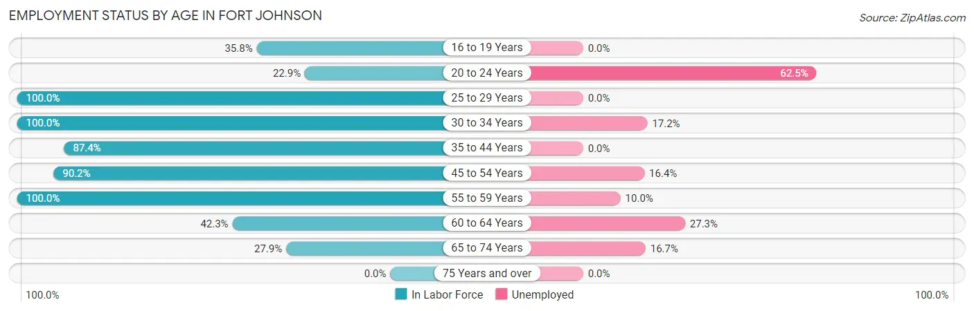 Employment Status by Age in Fort Johnson