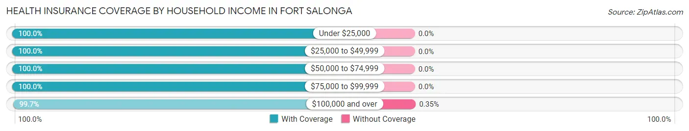 Health Insurance Coverage by Household Income in Fort Salonga