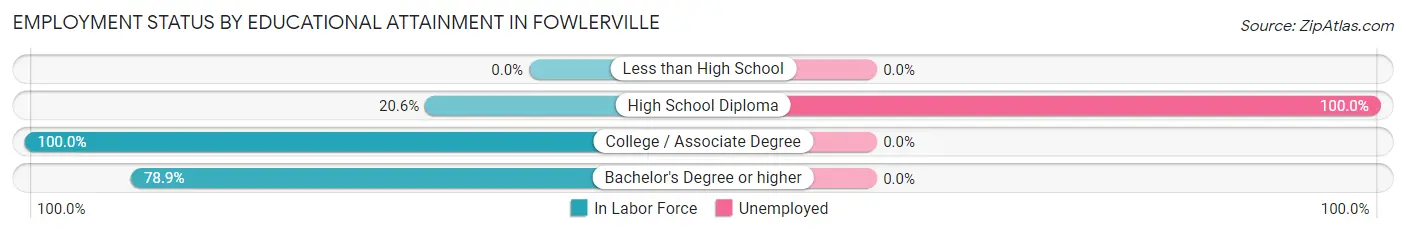 Employment Status by Educational Attainment in Fowlerville