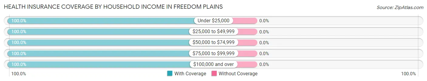 Health Insurance Coverage by Household Income in Freedom Plains