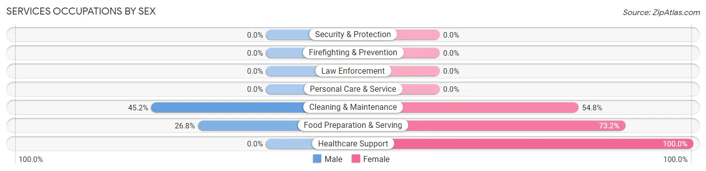 Services Occupations by Sex in Friendship