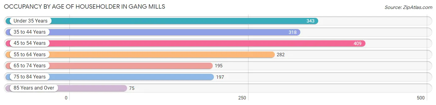 Occupancy by Age of Householder in Gang Mills