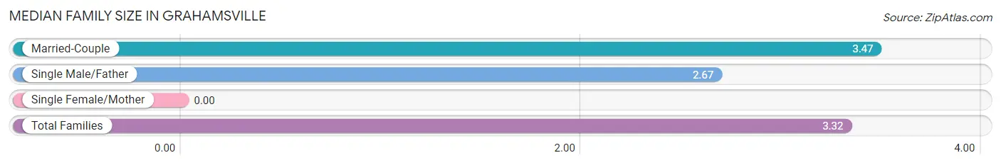 Median Family Size in Grahamsville