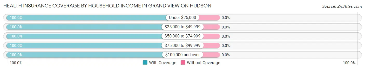 Health Insurance Coverage by Household Income in Grand View on Hudson