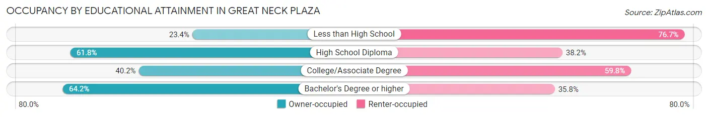 Occupancy by Educational Attainment in Great Neck Plaza