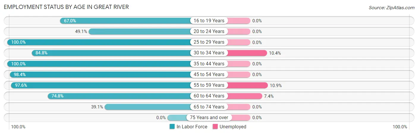 Employment Status by Age in Great River