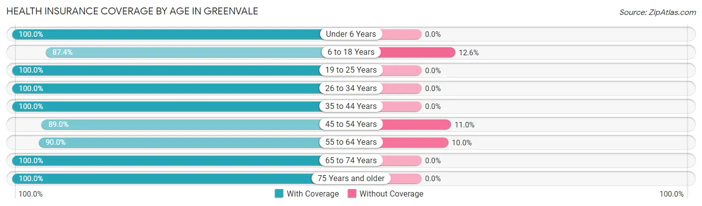 Health Insurance Coverage by Age in Greenvale