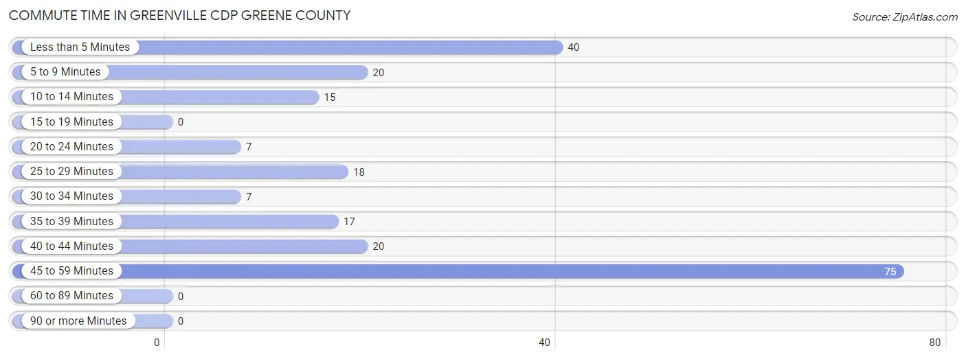 Commute Time in Greenville CDP Greene County