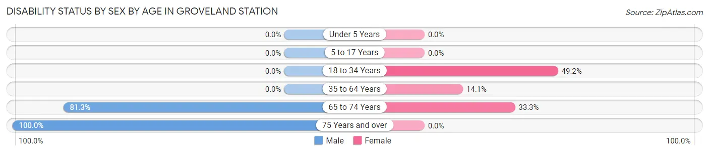 Disability Status by Sex by Age in Groveland Station