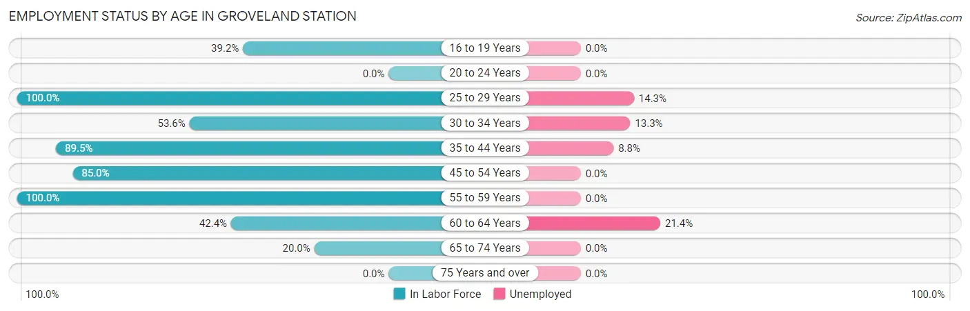 Employment Status by Age in Groveland Station
